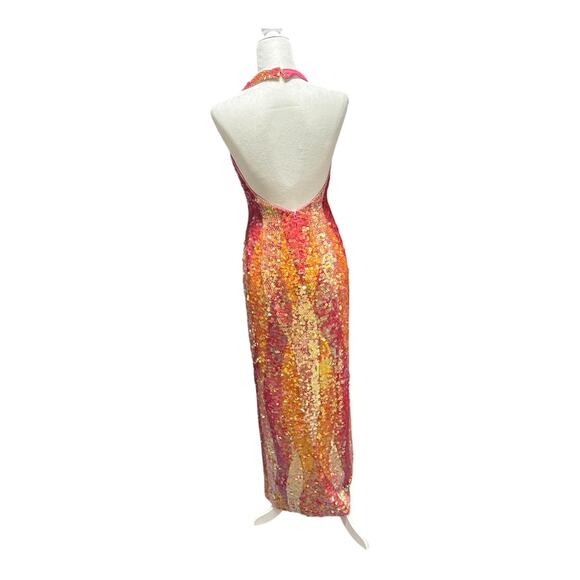 Vintage sequin beaded silk dress sz 6 - Picture 5 of 8